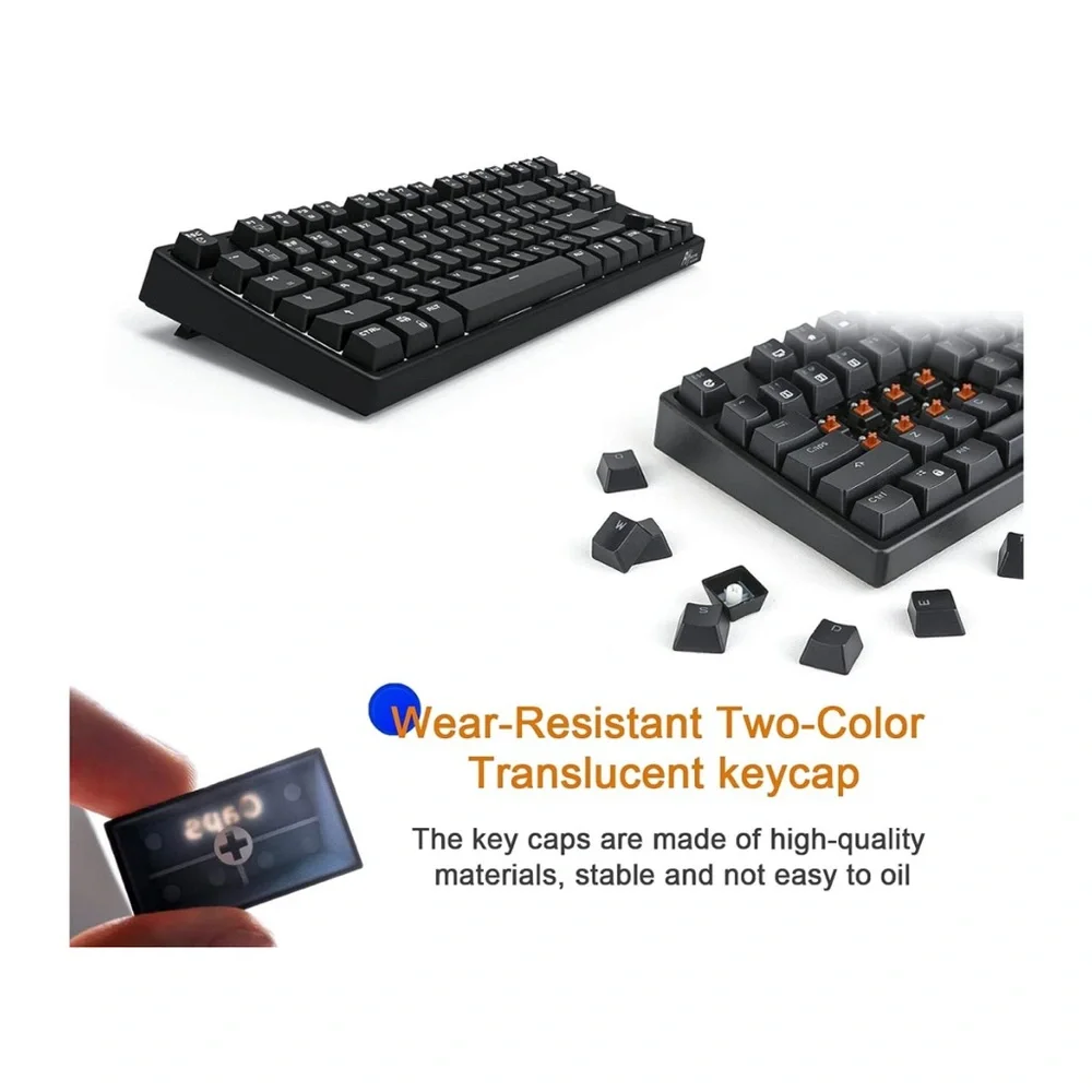 RK ROYAL‎ KLUDGE RK987 MechanicalGaming Keyboard 87 Keys White LED Backlight